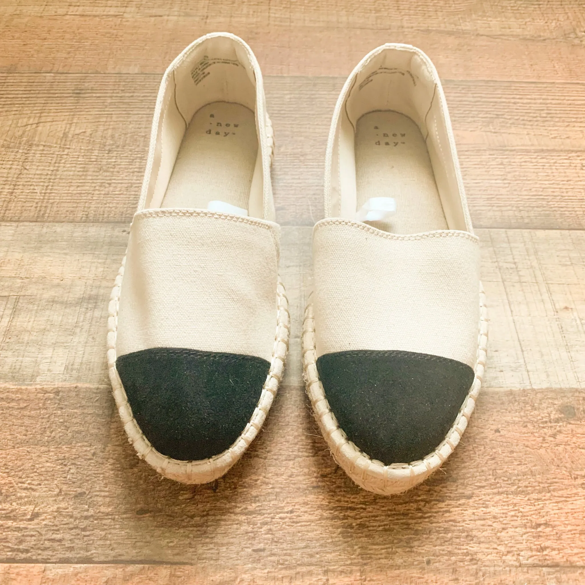 A New Day Cream and Black Espadrilles- Size 7.5