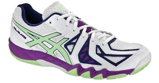 Asics Gel-Blade 5 Women's Court Shoes, White/Pistachio/Grape