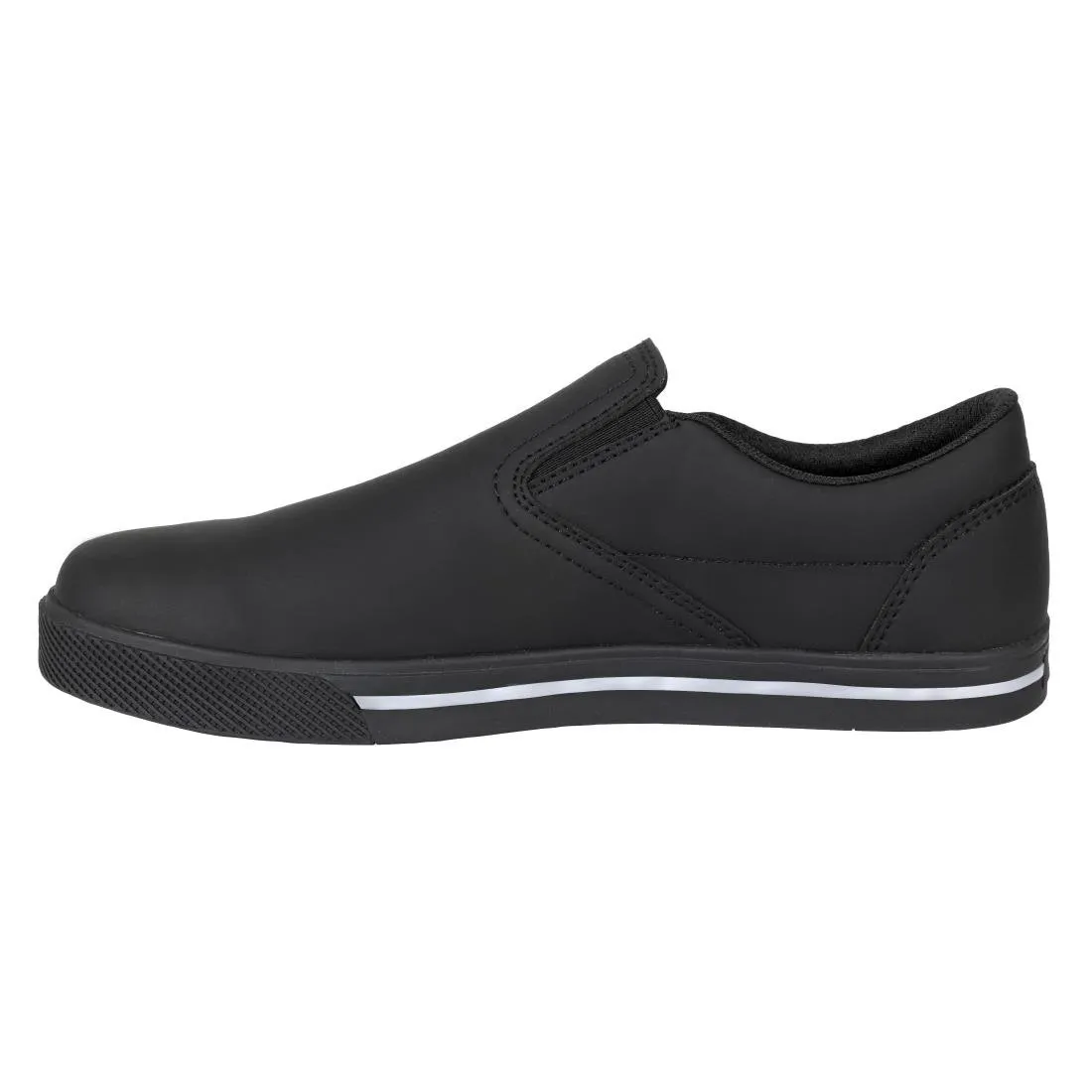 BA062-44 Slipbuster Recycled Microfibre Slip-on Shoe Matte Black 44