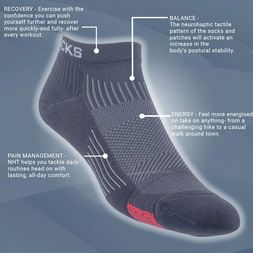 Biowin Neurosocks - Athletic No Show -  Stingtray Grey