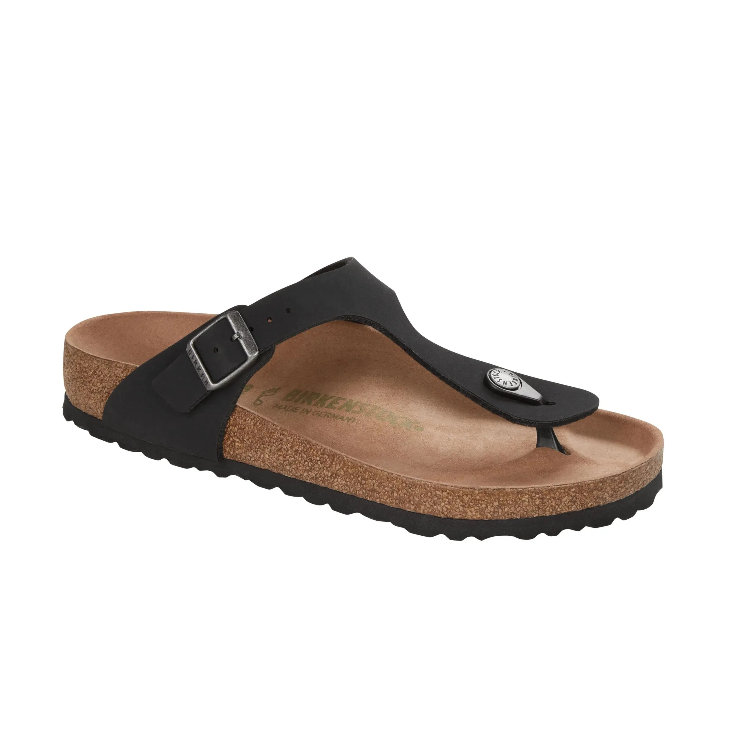 Birkenstock Gizeh Earthy Vegan BirkiBuc Sandal (Women's) Black 1020380