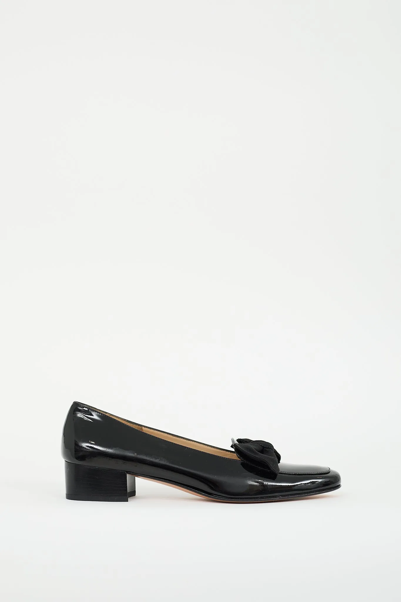 Black Patent Leather Bow Loafer