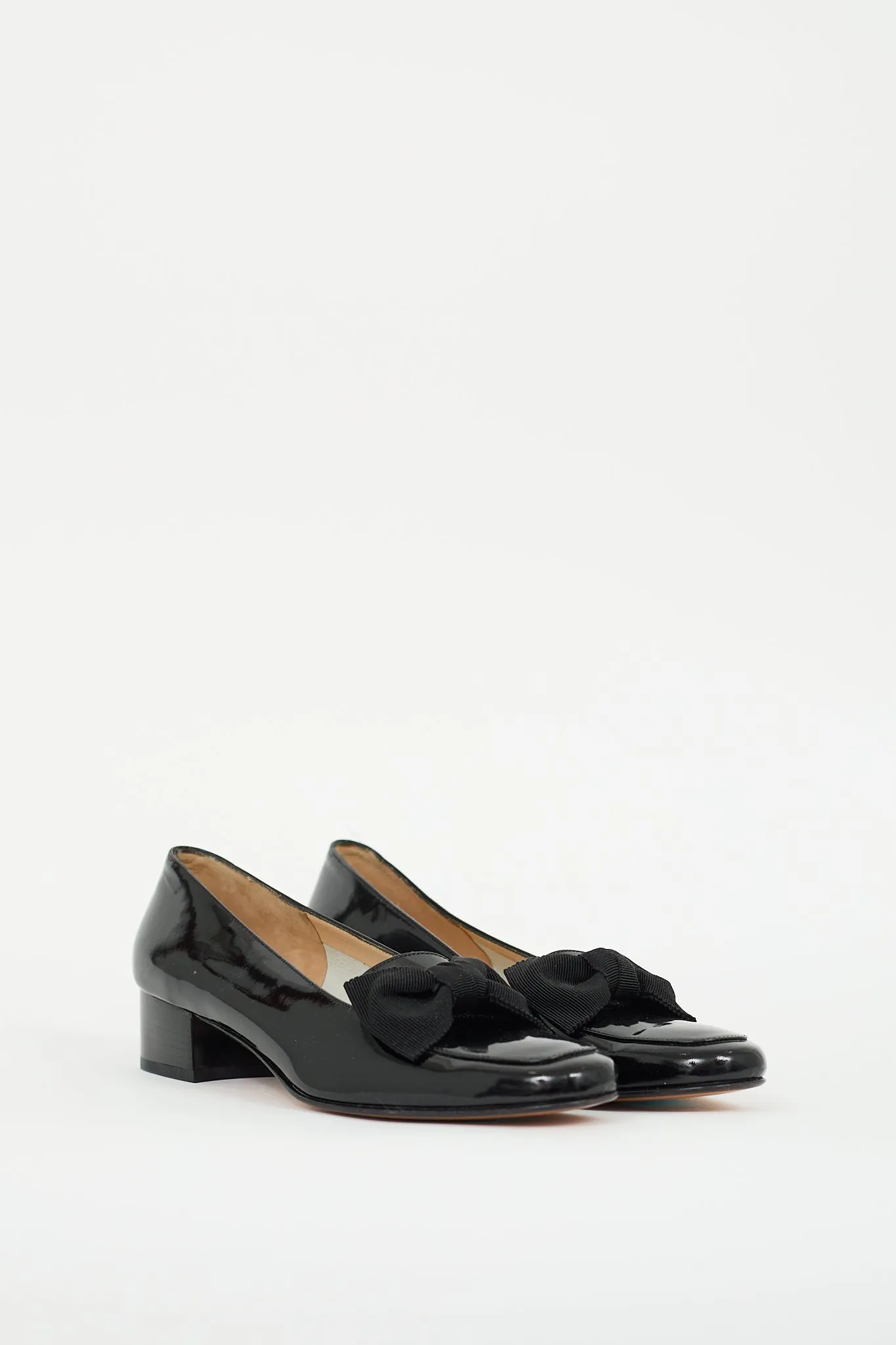 Black Patent Leather Bow Loafer