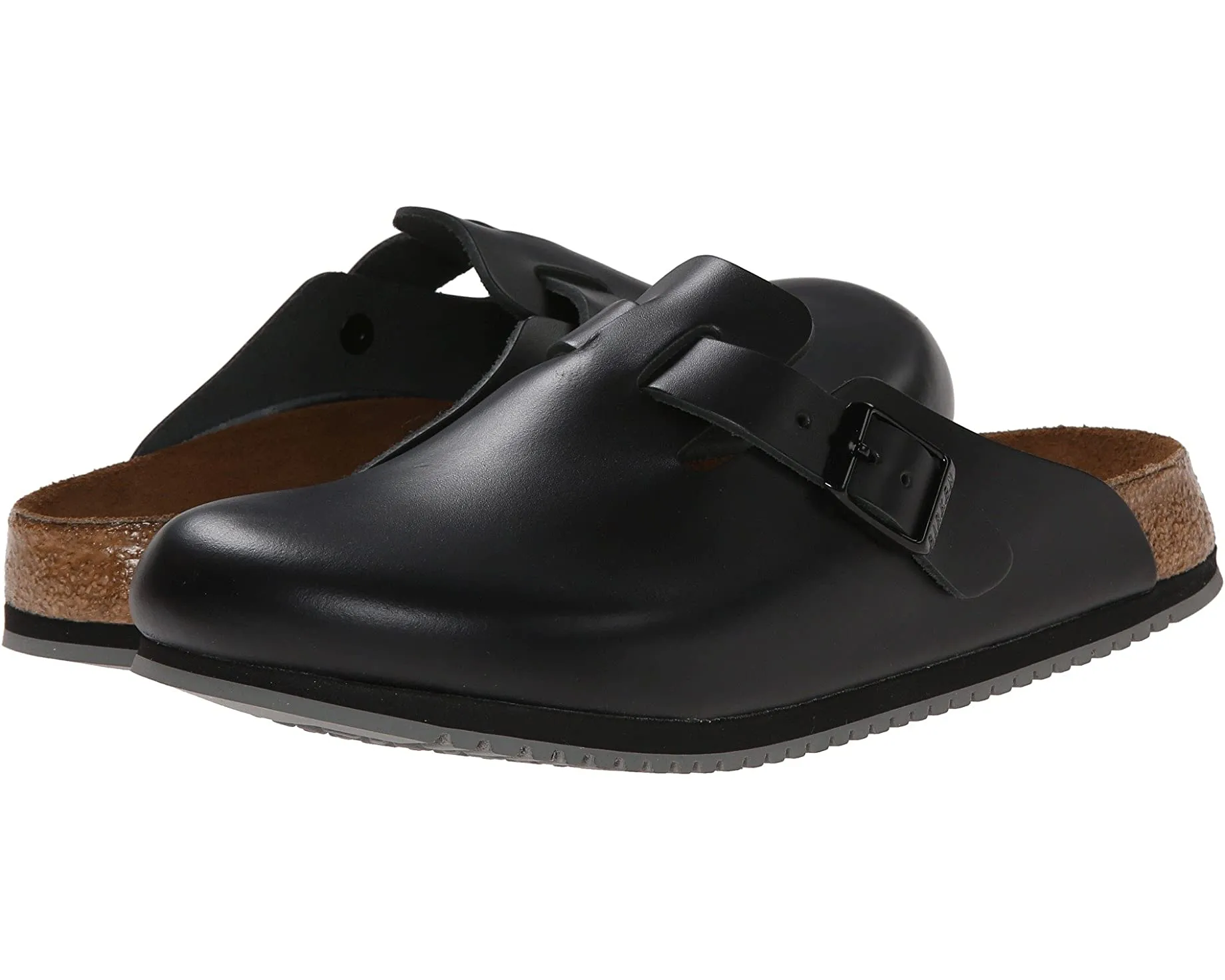 Boston Super Grip Birkenstock Clogs, leather