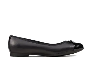 Clarks Scala Bloom Girls Black School Shoe