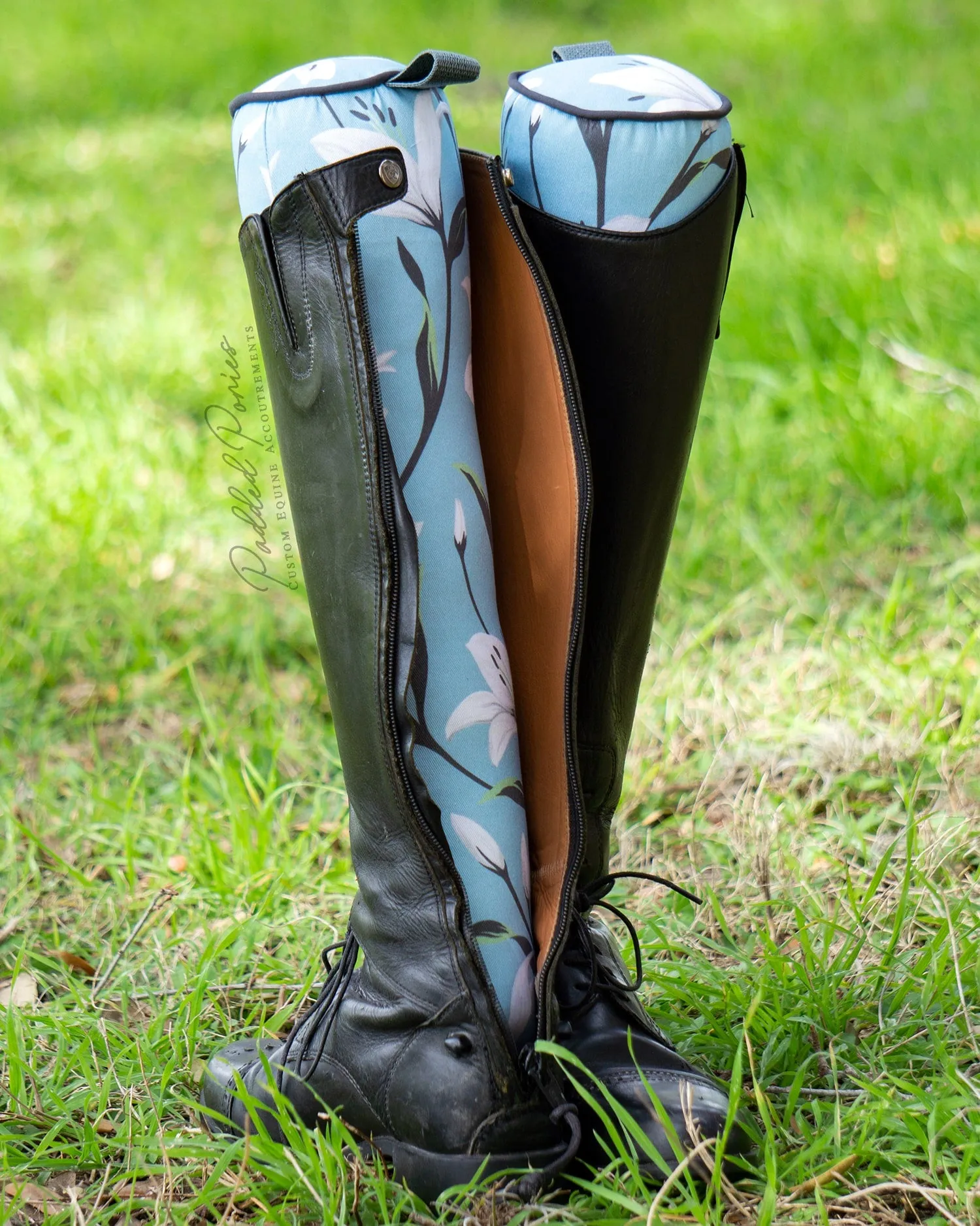 Custom Blue Lilies English Boot Trees