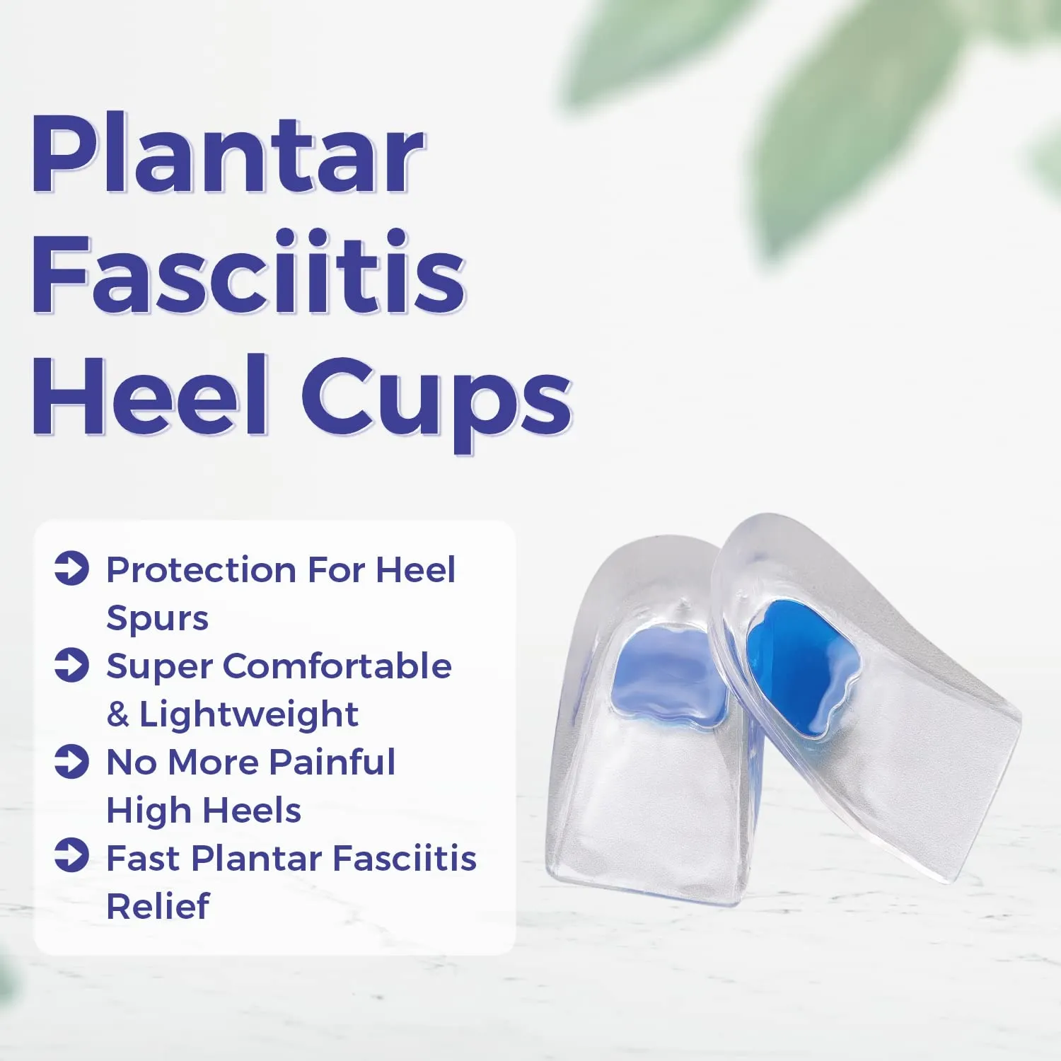 Dr Foot Gel Heel Cups Pair | Foot Comfort Support Protectors | For Bone Spurs Pain Relief Protectors Of Your Sore | Massaging & Shock Absorbing Gel | For Men - 1 Pair (Pack of 2)