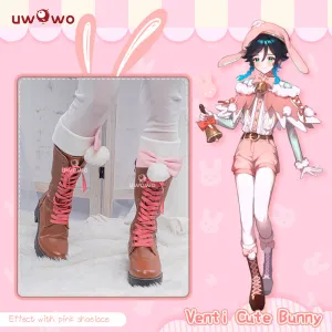 Exclusive Uwowo Genshin Impact Fanart Venti Cute Bunny Outfit Cosplay Shoes Boots