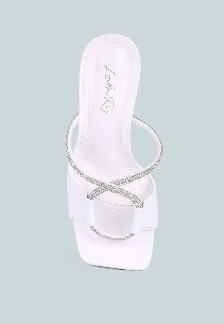 Fineapple Rhinestone Embellished Clear Sandals