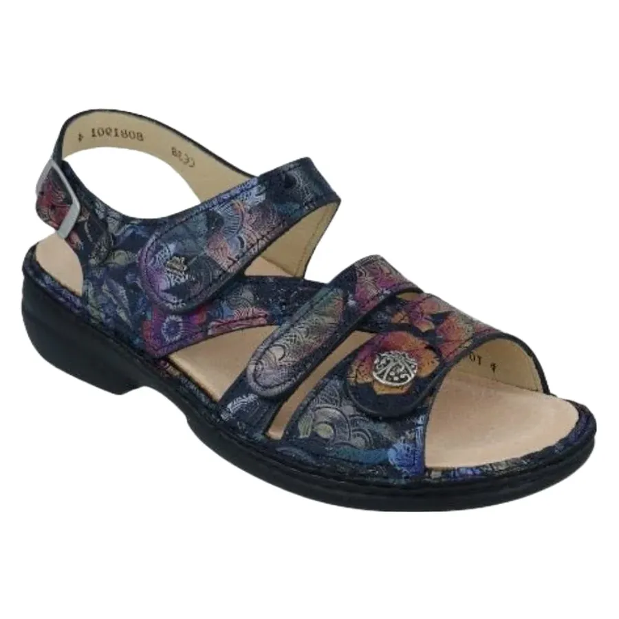 Finn Comfort Gomera Dark Blue Irpino Sandal (Women's)