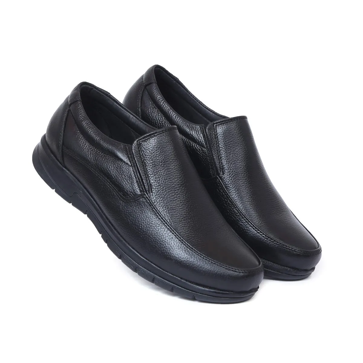 Genuine Leather Mens Slip Ons L – 02 in Black