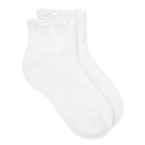 Jefferies Socks Smooth Toe Ruffle Ripple Edge Sport Quarter Socks (1 Pair)