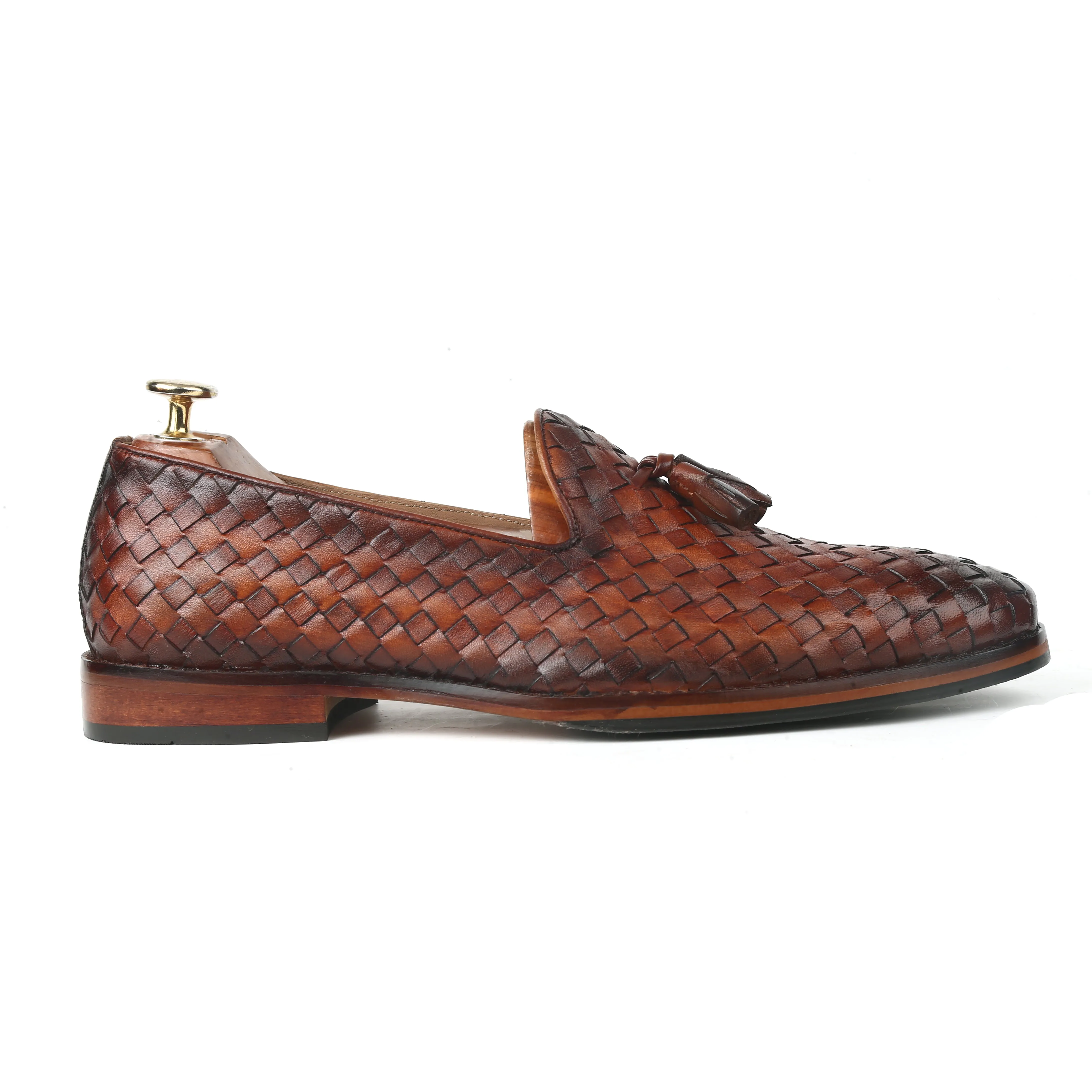 Stylish Lucas Cognac Slip-On Mesh Shoes for Men