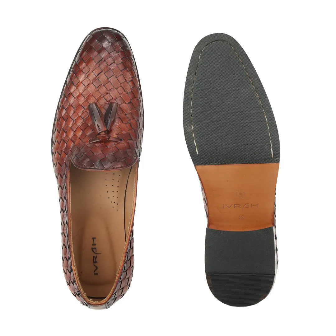 Stylish Lucas Cognac Slip-On Mesh Shoes for Men