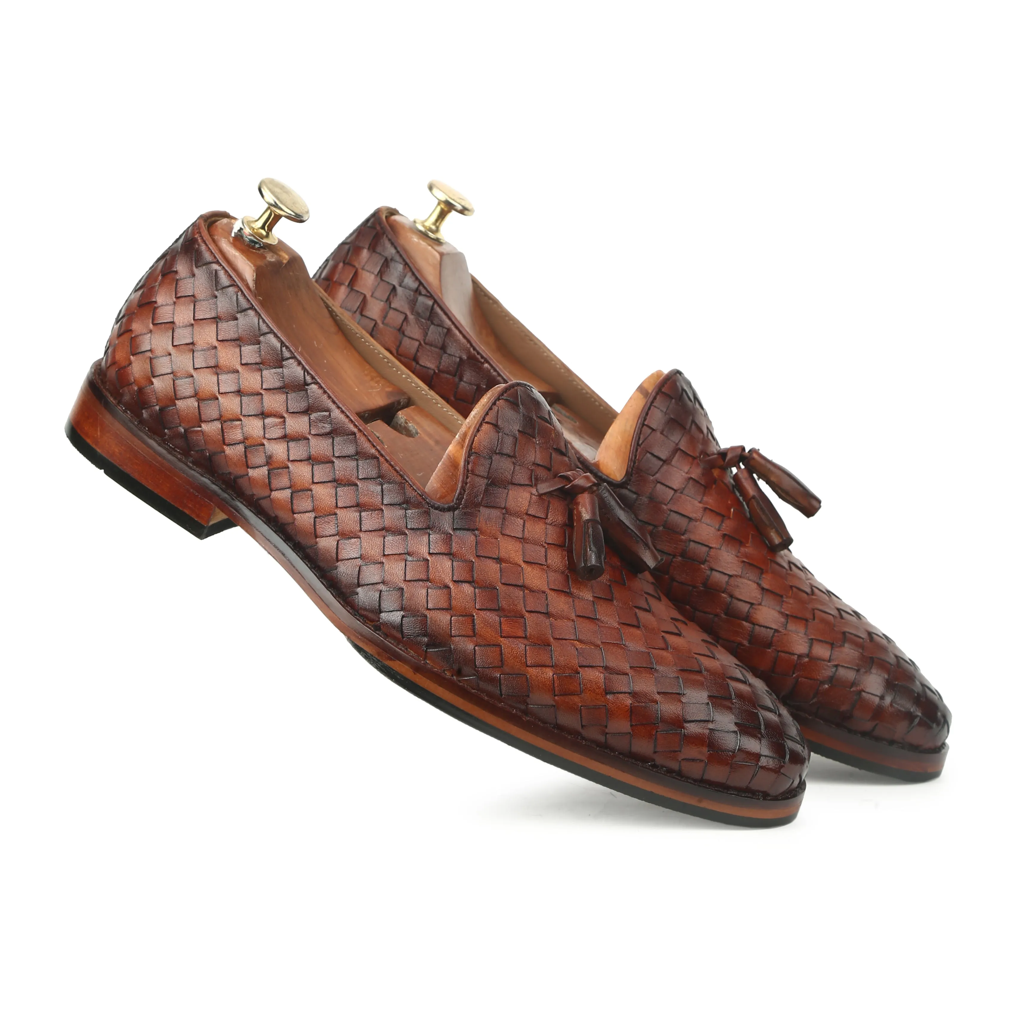 Stylish Lucas Cognac Slip-On Mesh Shoes for Men