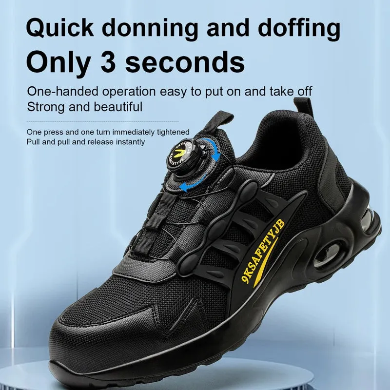 Men's Rotating Button Steel Toe Shoes, Indestructible, Puncture-Proof