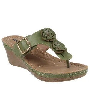 Narbone Green Wedge Sandals