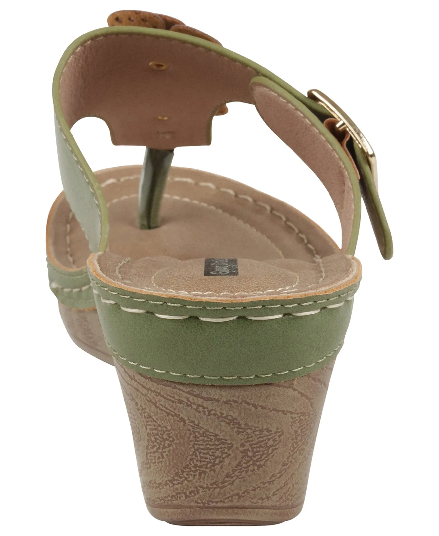 Narbone Green Wedge Sandals