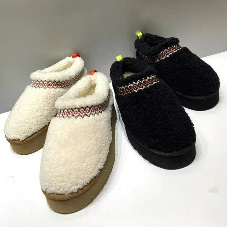 Owlkay Thick-soled Winter Velvet Warm Cotton Shoes