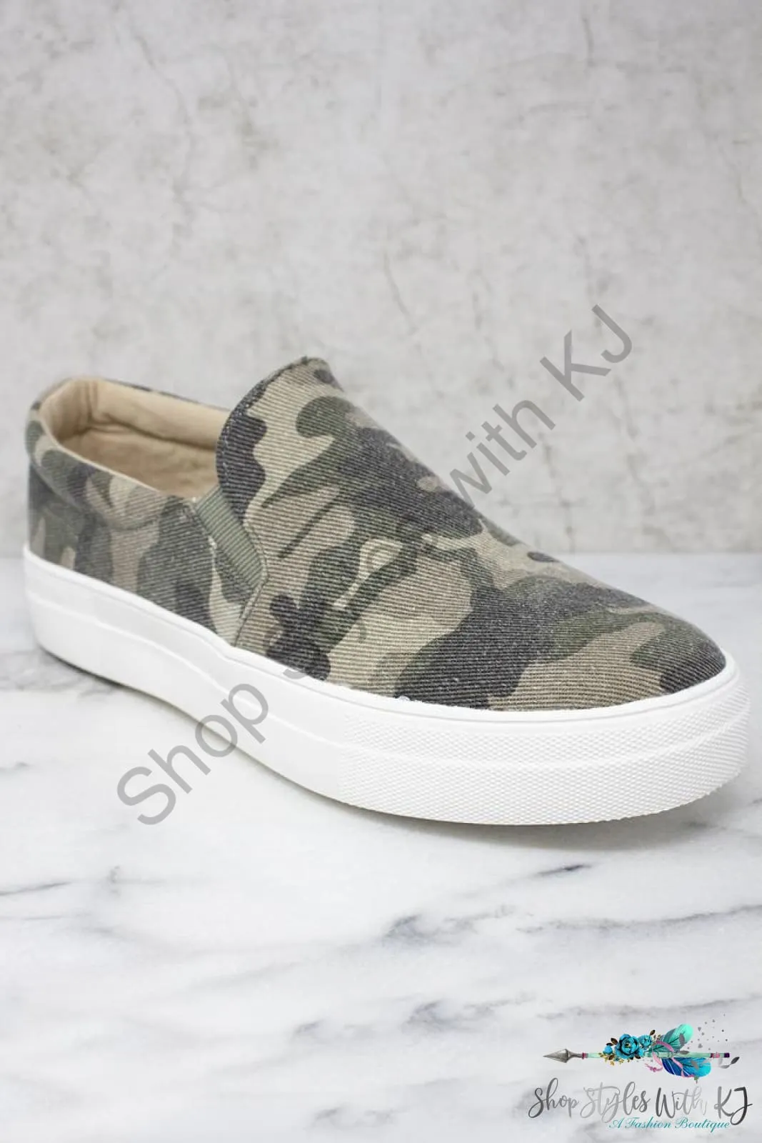 Slip Into Style Slip On Sneakers - Camo