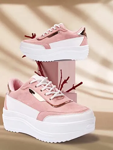 Vendoz Women White Pink White Sneakers - 39 EU