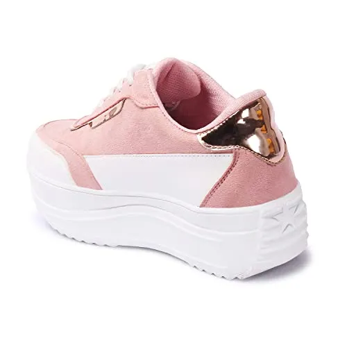 Vendoz Women White Pink White Sneakers - 39 EU