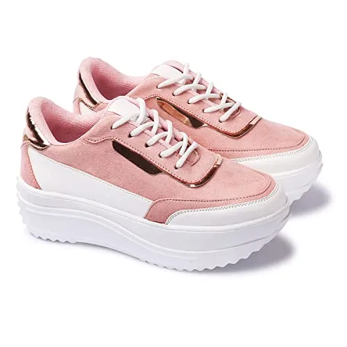 Vendoz Women White Pink White Sneakers - 39 EU