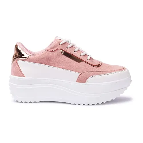 Vendoz Women White Pink White Sneakers - 39 EU