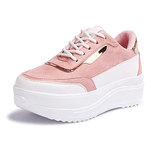 Vendoz Women White Pink White Sneakers - 39 EU