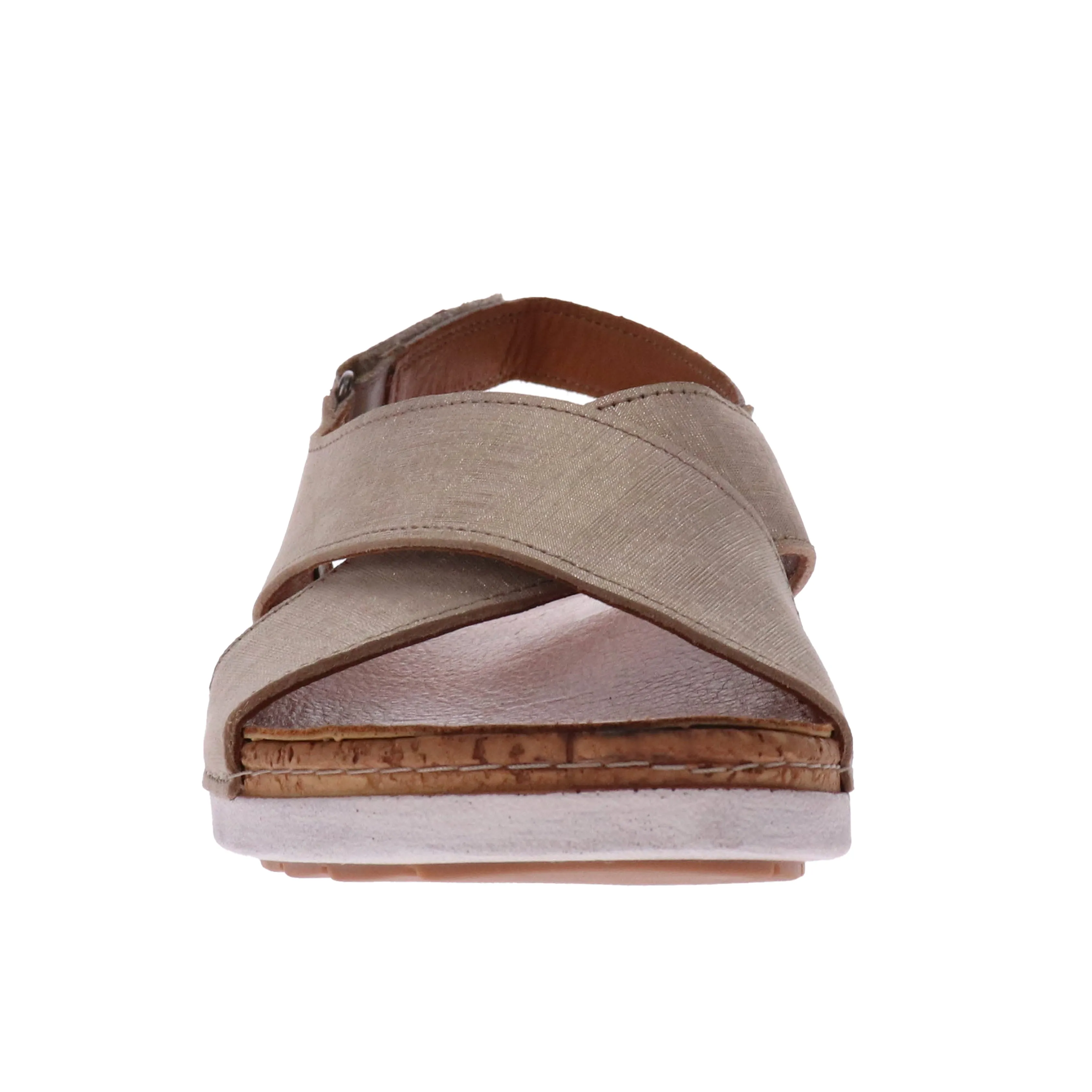 Revere Cottesloe Womens Comfort Sandal in Gold Linen