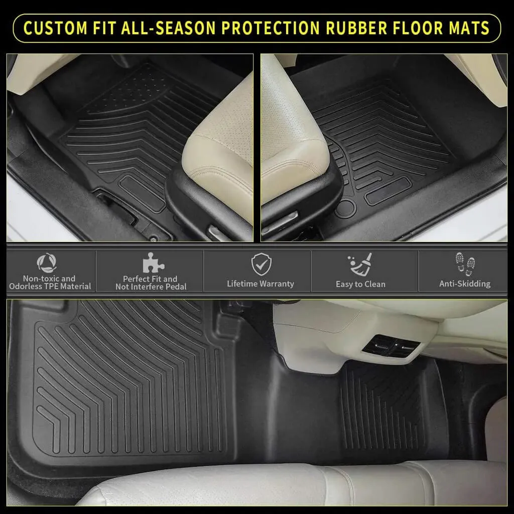 YITAMOTOR® 15-22 Chevy Colorado Crew Cab/GMC Canyon Crew Cab Floor Mats, 1st & 2nd Row All Weather Protection